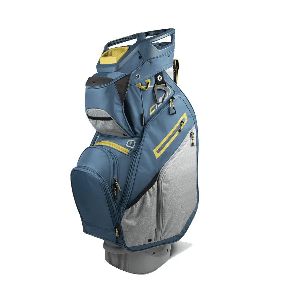 Custom cart golf bags in a corporate colorway for a multi-year hospitality program