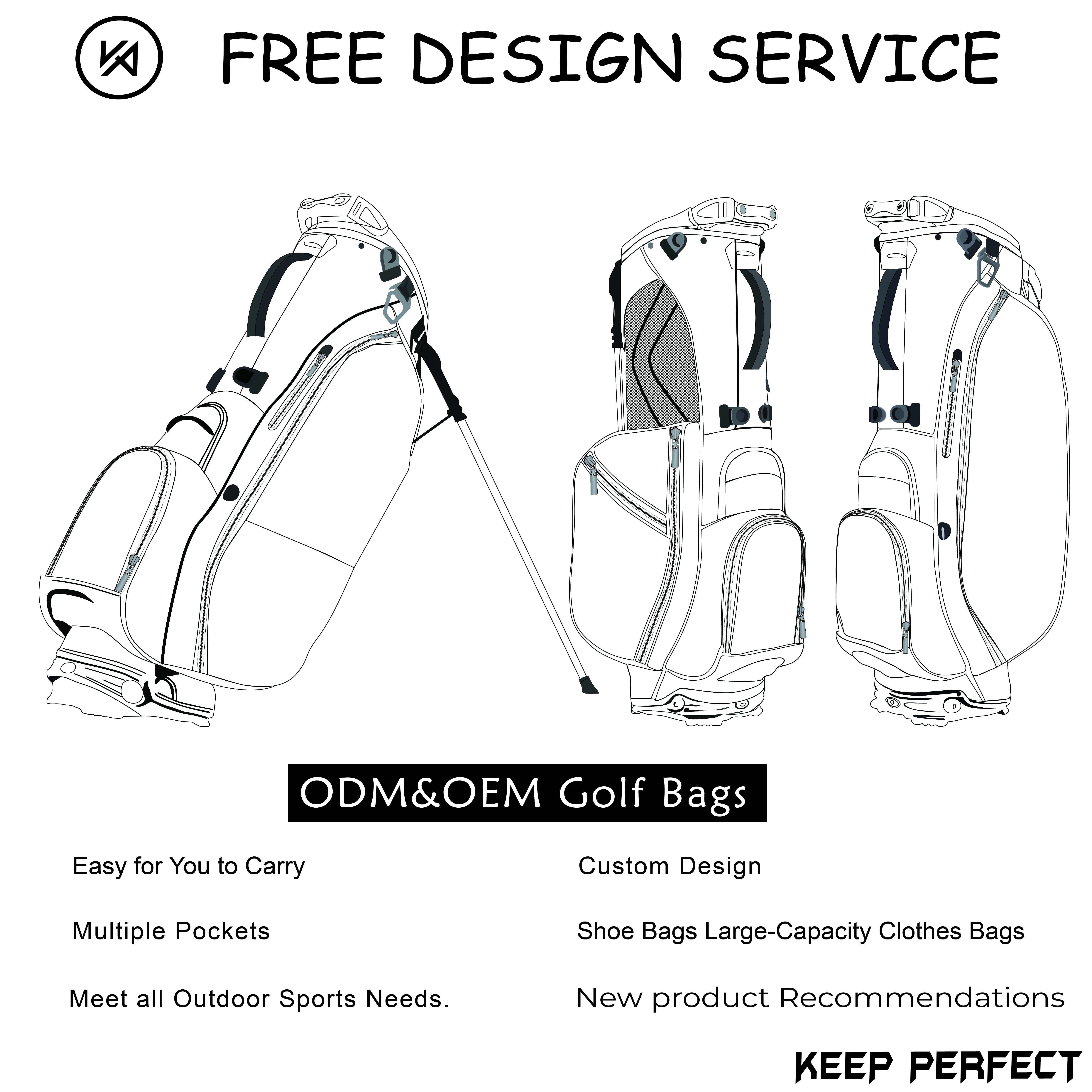 Custom golf bag samples across chassis types prepared for client approval