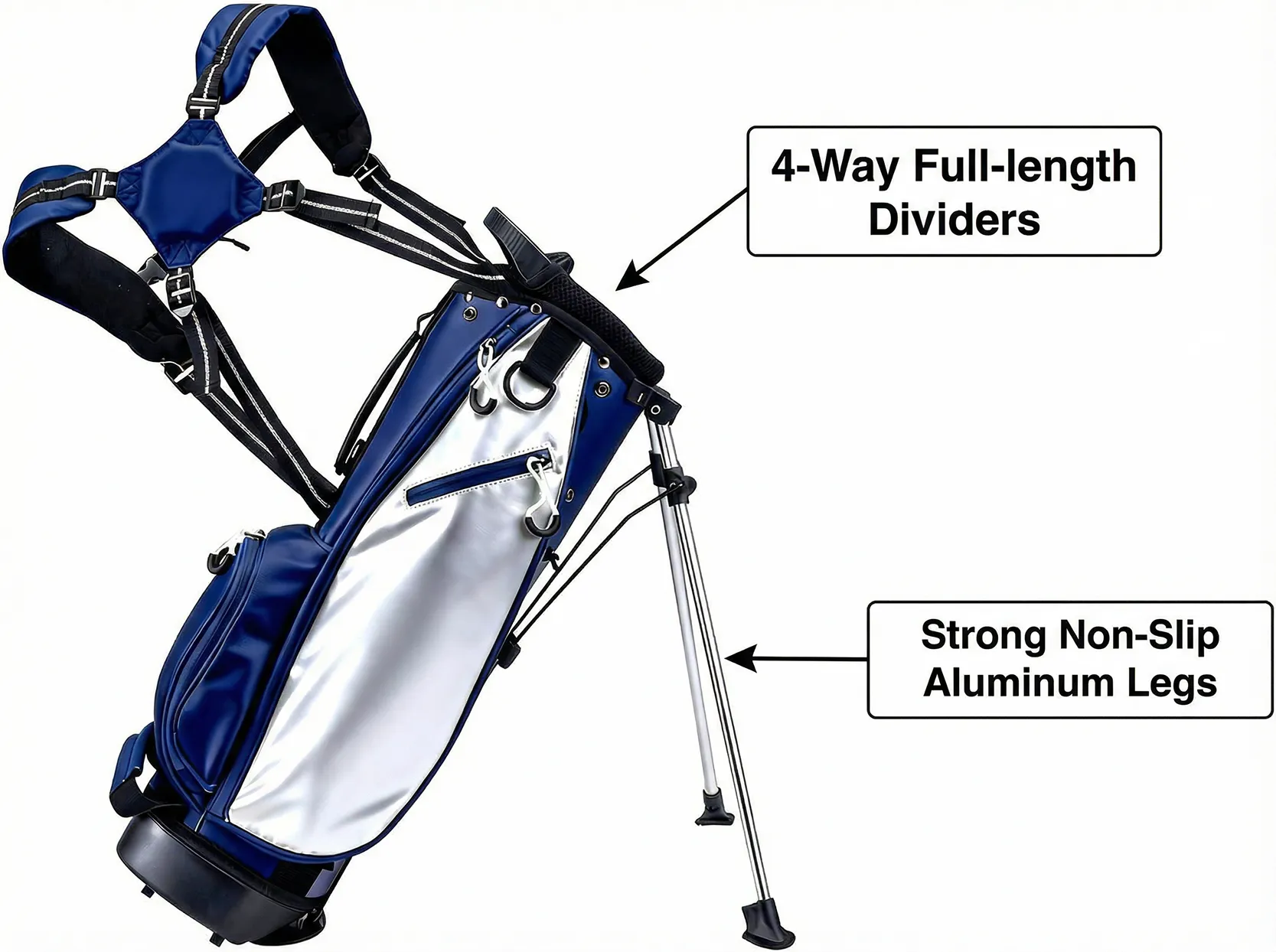 Collection of custom golf bags in different chassis and colorways built for team, corporate and retail programs