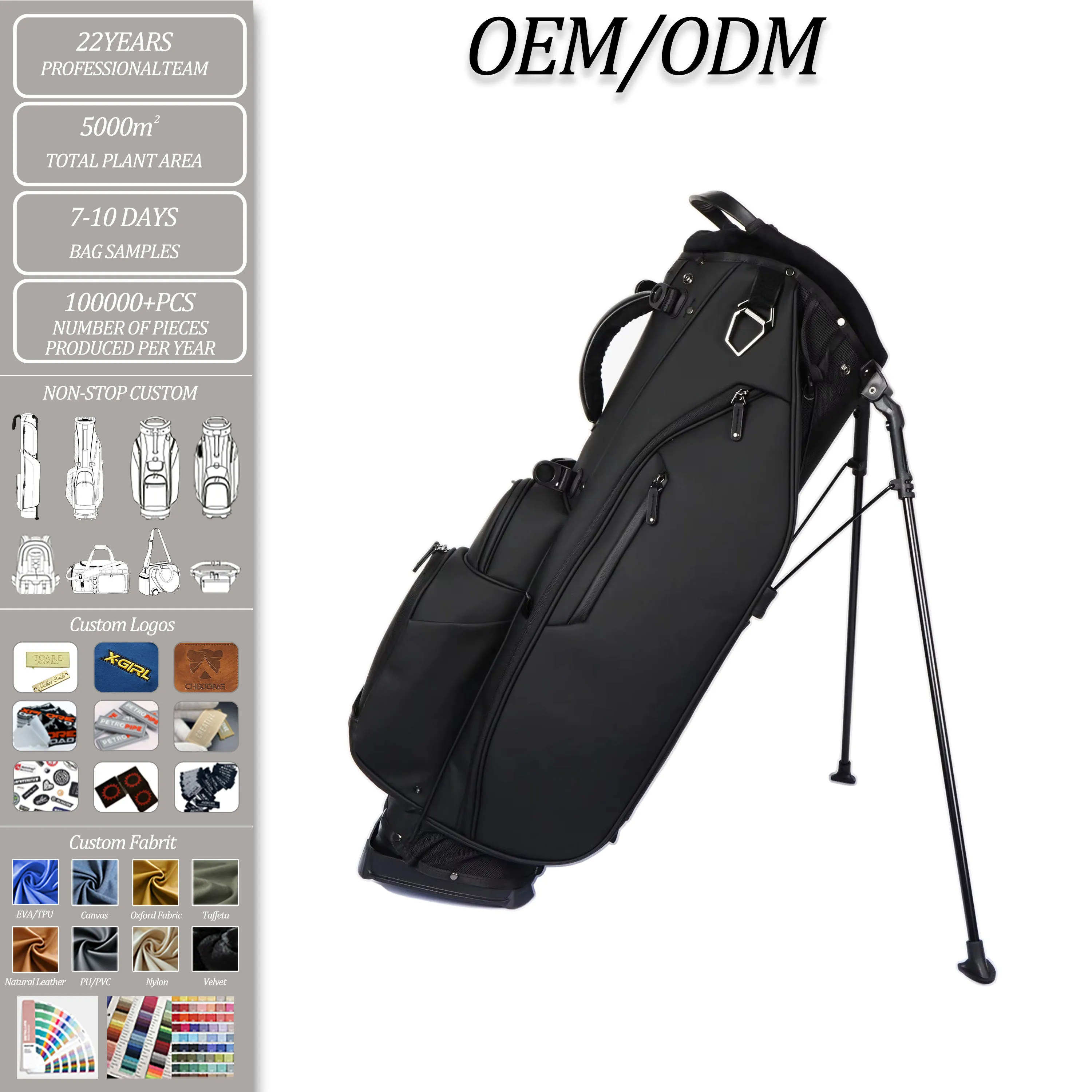 Custom golf head cover set in coordinated design language across driver, fairway and hybrid