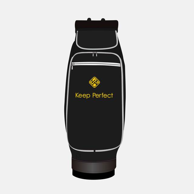 Custom staff golf bag in two-tone colorway, program photo