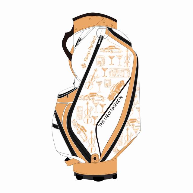 Custom staff golf bag in corporate brand colorway
