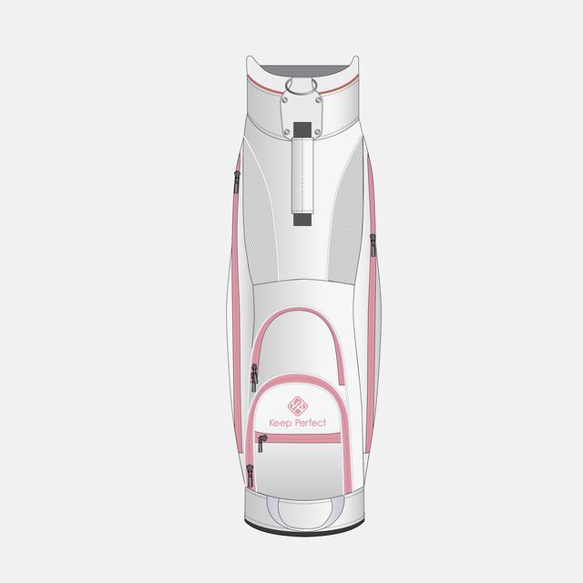 Custom staff golf bag showing retail-grade branding execution and materials