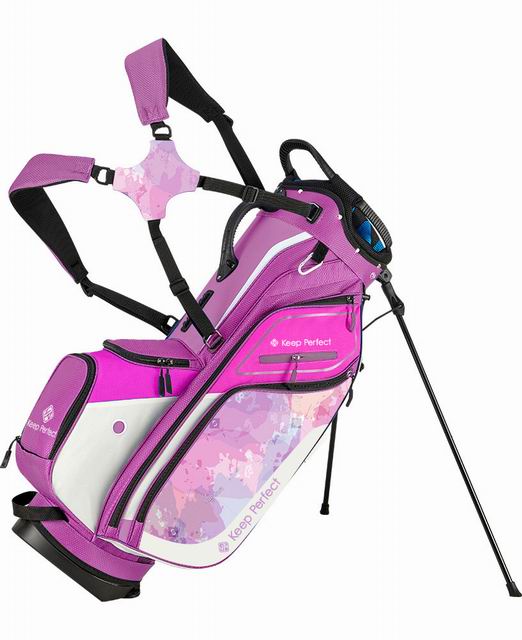 Custom stand golf bag in branded colorway, program photo