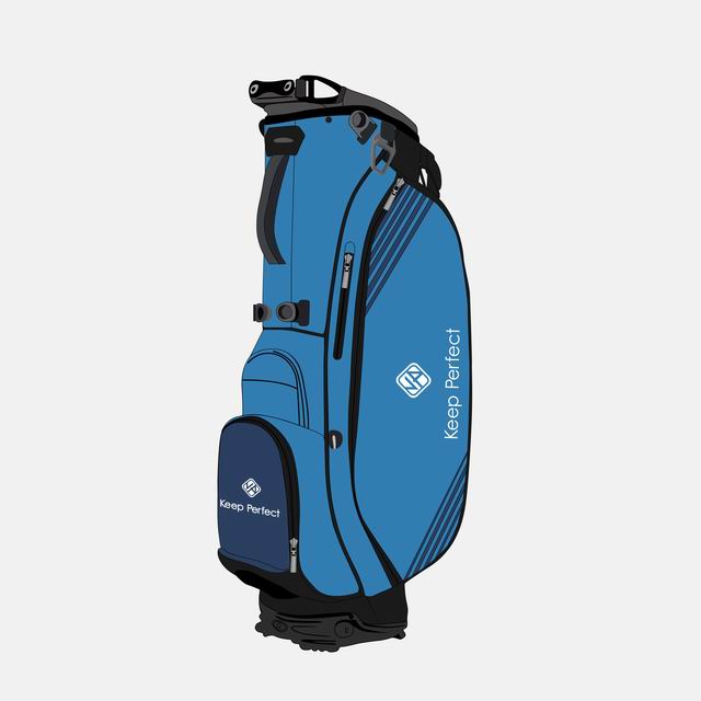 Golf bag zipper and hardware detail showing coil construction and slider requiring seasonal service