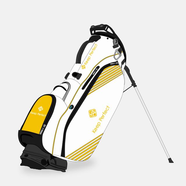 Custom stand bag with durable interior labels showing fiber composition, care symbols and traceability markings