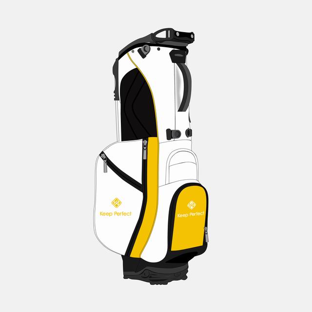 Team stand bag with embroidered crest and roster positions