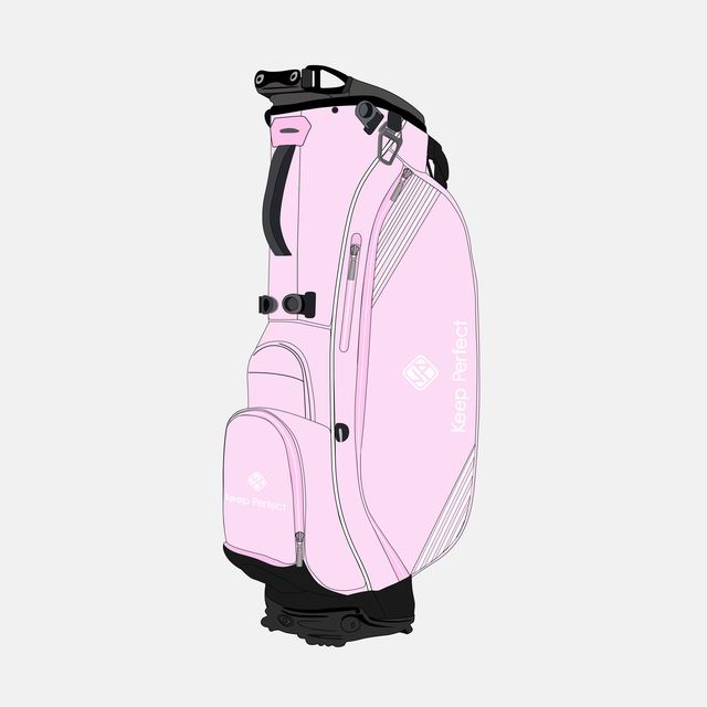 A basic coated polyester custom stand bag representing the entry retail band construction
