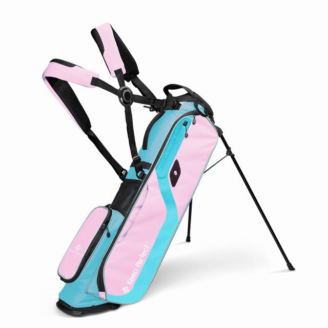 Custom Sunday golf bag in a single bold colorway for a corporate event gift program