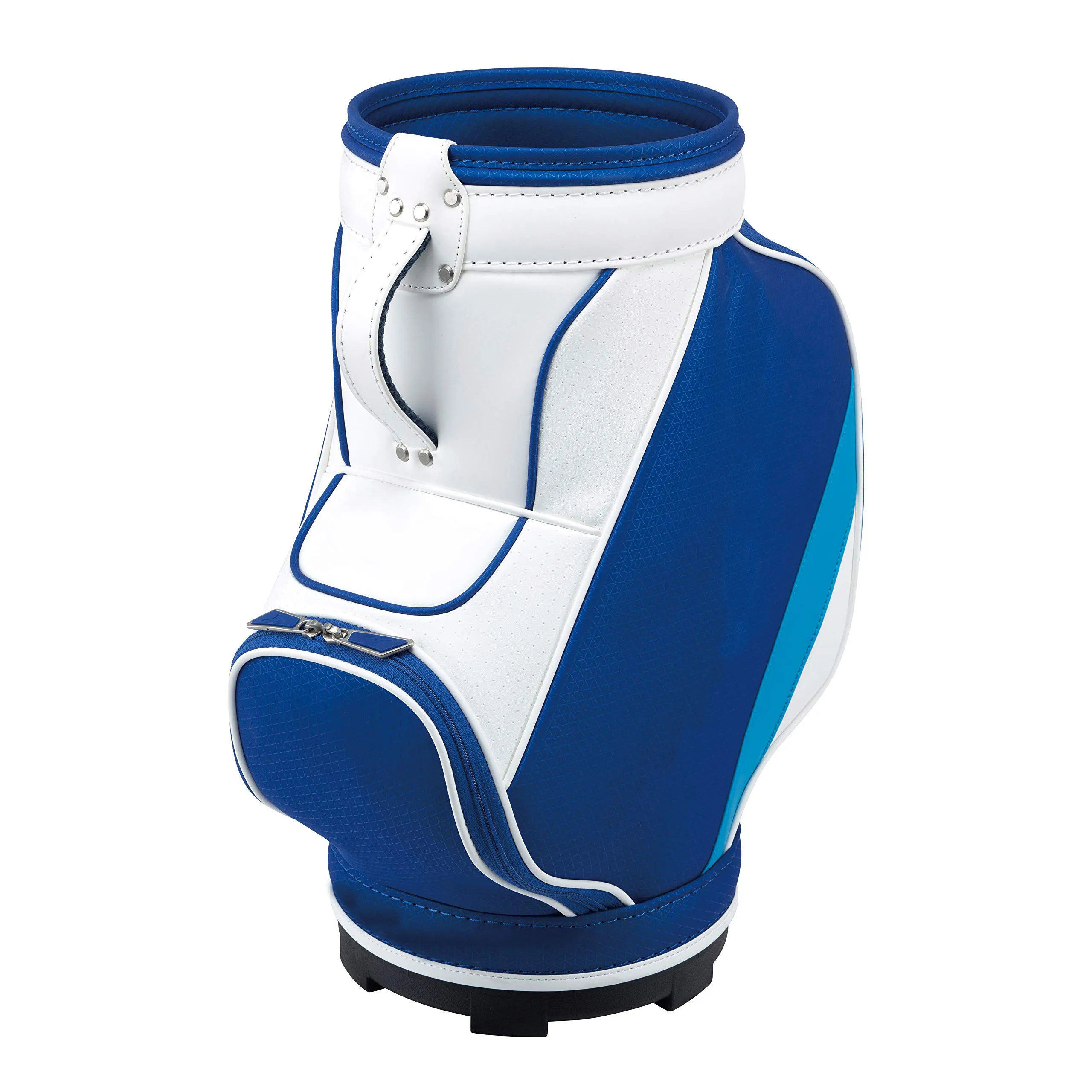 Pair of custom den caddies in coordinated colorways showing embroidery detail and scale