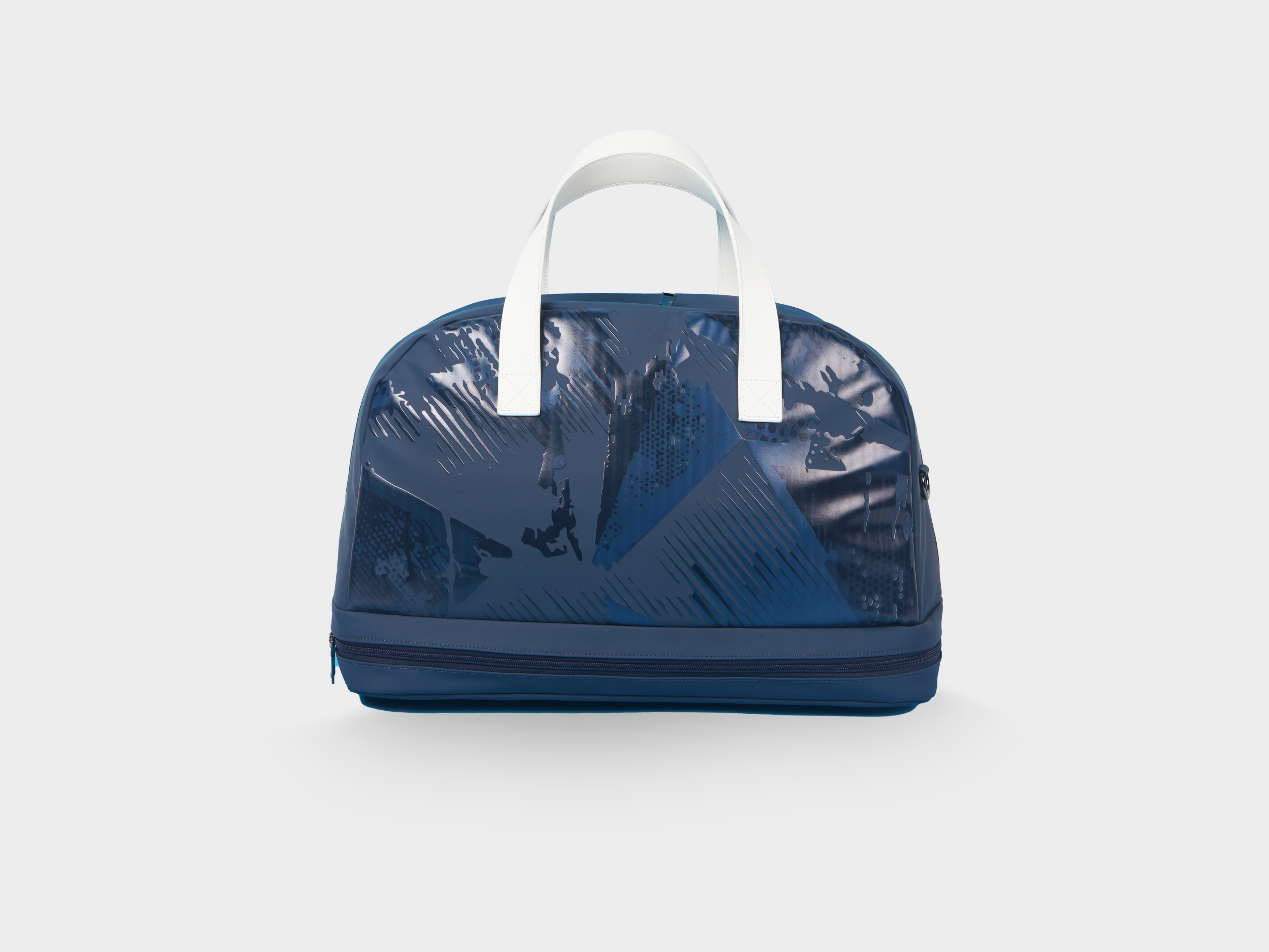 Custom golf travel cover paired with matching course bag in coordinated brand colorway